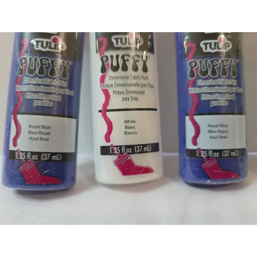 Lot Of 5 Tulip wearable Paint Puffy Glow Glitter 1.25 Fl Oz Each